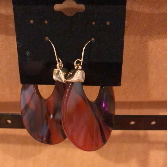 Tortoiseshell Colored Earrings for SALE - Picture 2 of 4